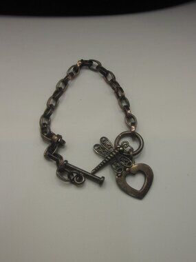 Boho Dragonfly Bracelet with Heart